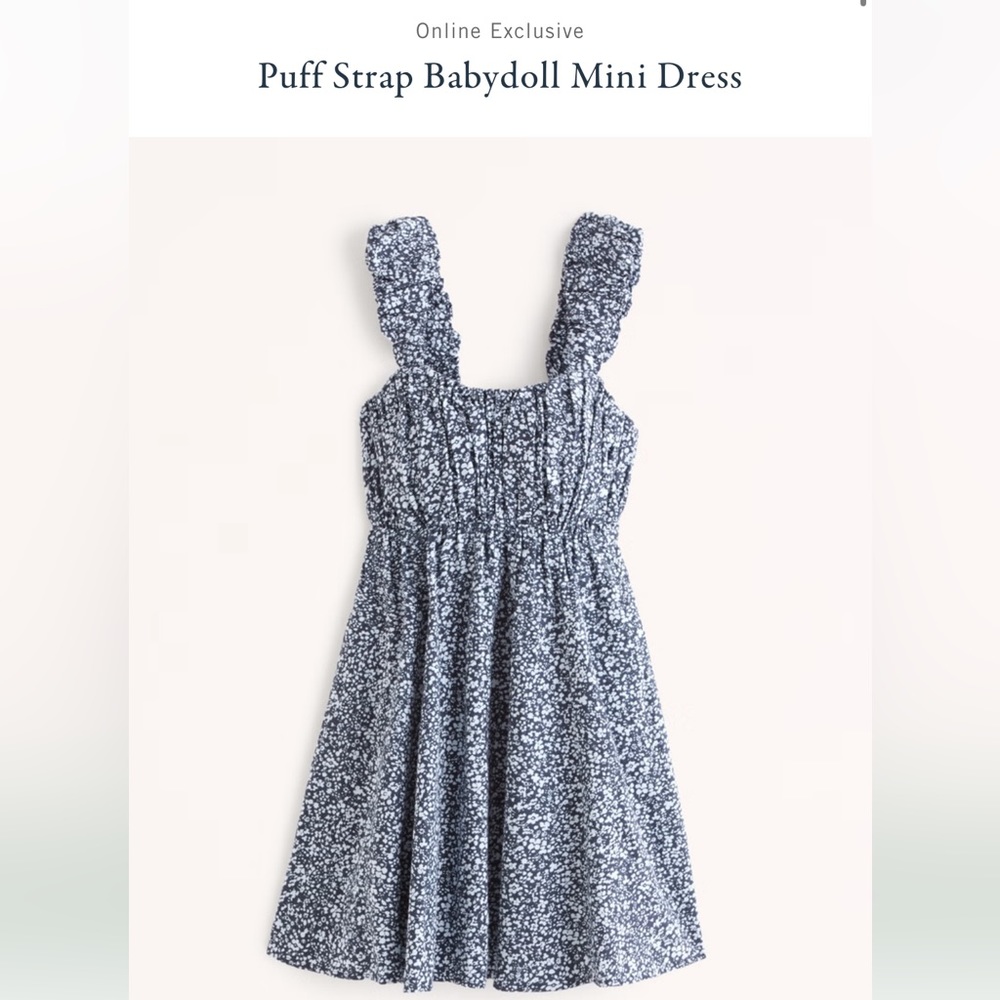 Puff Strap Babydoll Mini Dress